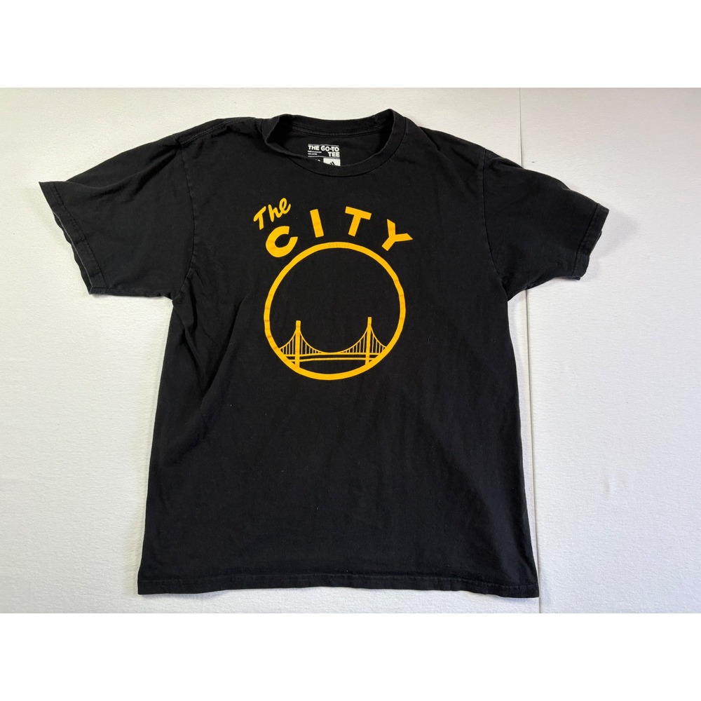 Adidas Golden State Warriors The City Graphic T-Shirt Mens L Black Yellow NBA